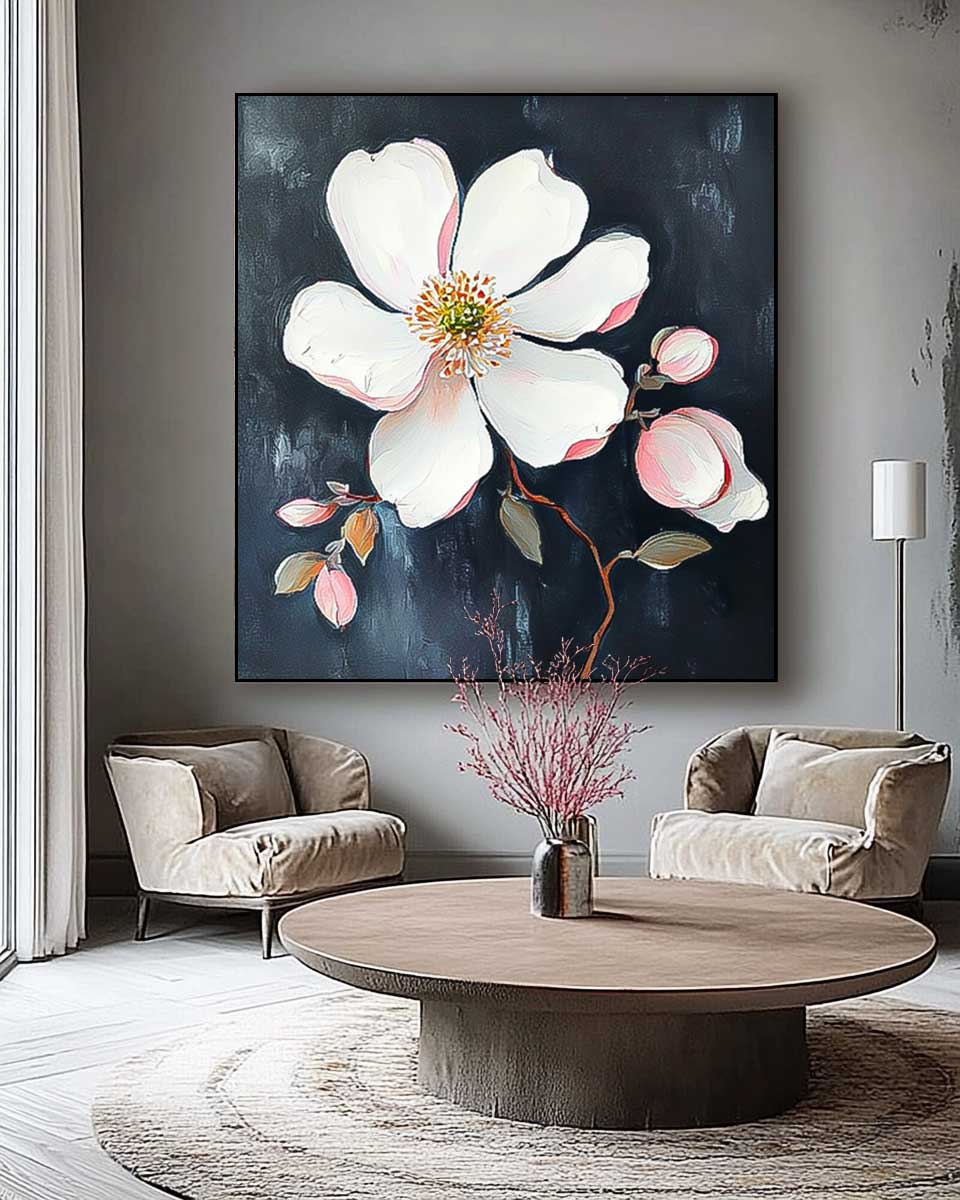Wall Art Impasto Flower Romantic Artistic