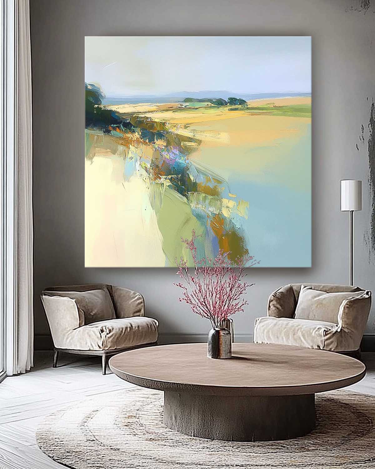 Wall Art Abstract Blocky Brushstroke Decor