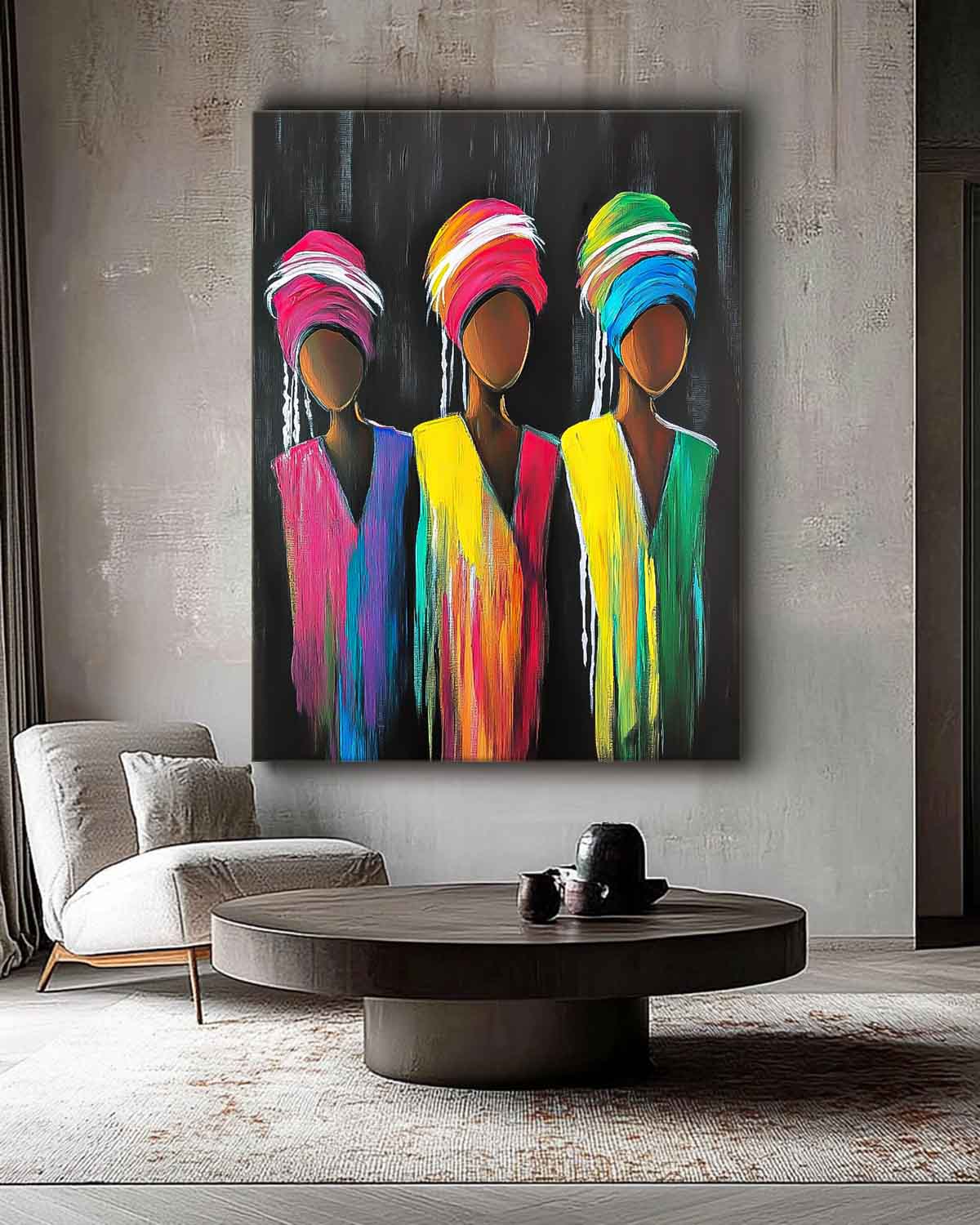 Wall Art People Maximalist Neon Rainbow
