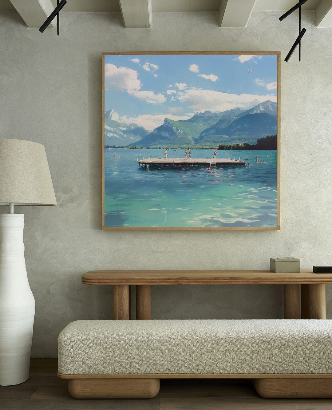 Alpine Lake Dock Painting