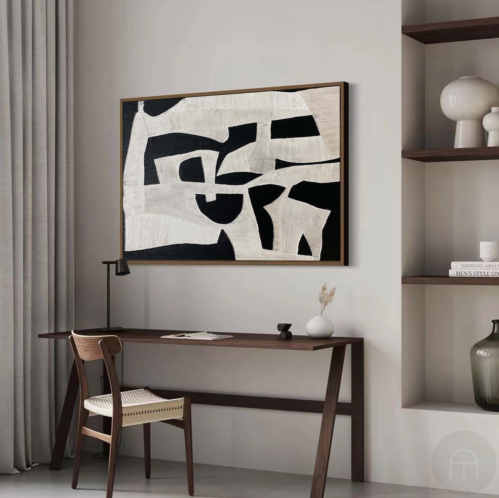 Monochrome Organic Abstract Textured Wall Art