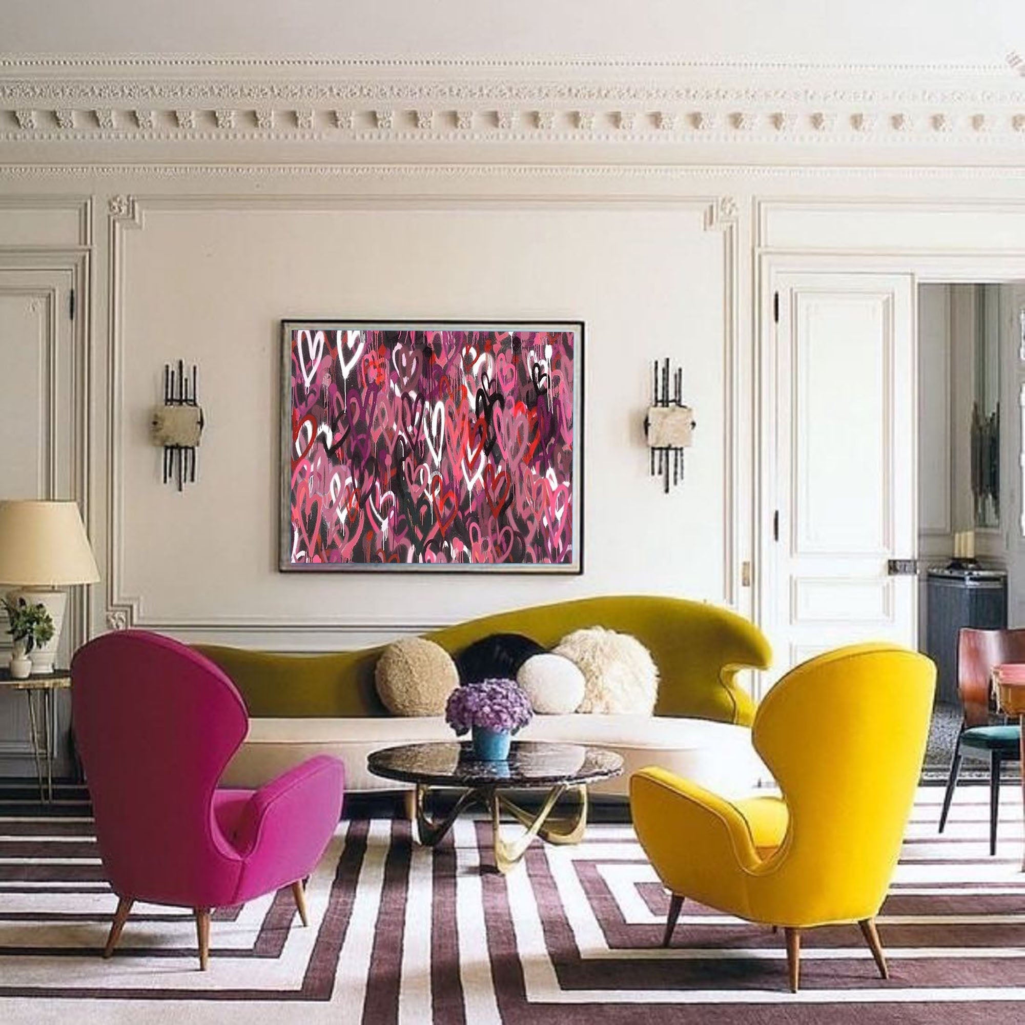 Love Hearts Graffiti Art-3 GA006 - Neutralighting