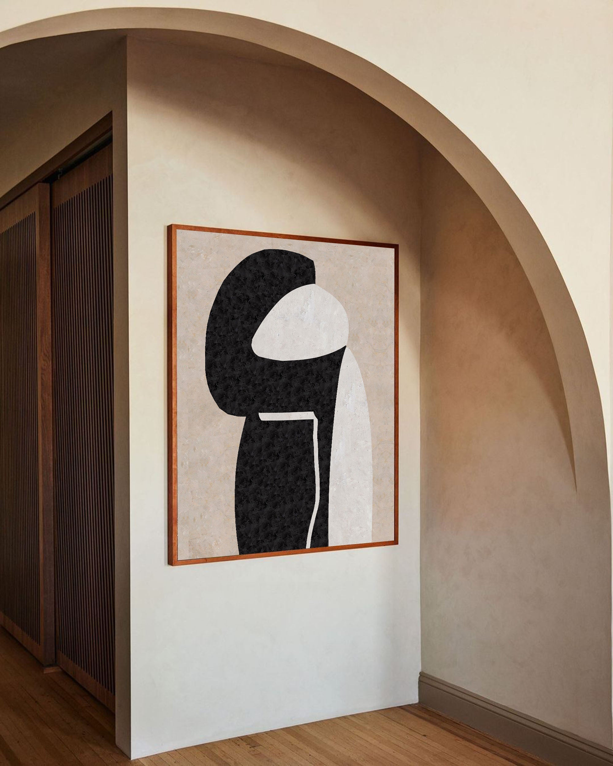 Mira Black Minimalist Abstract Canvas Wall Art