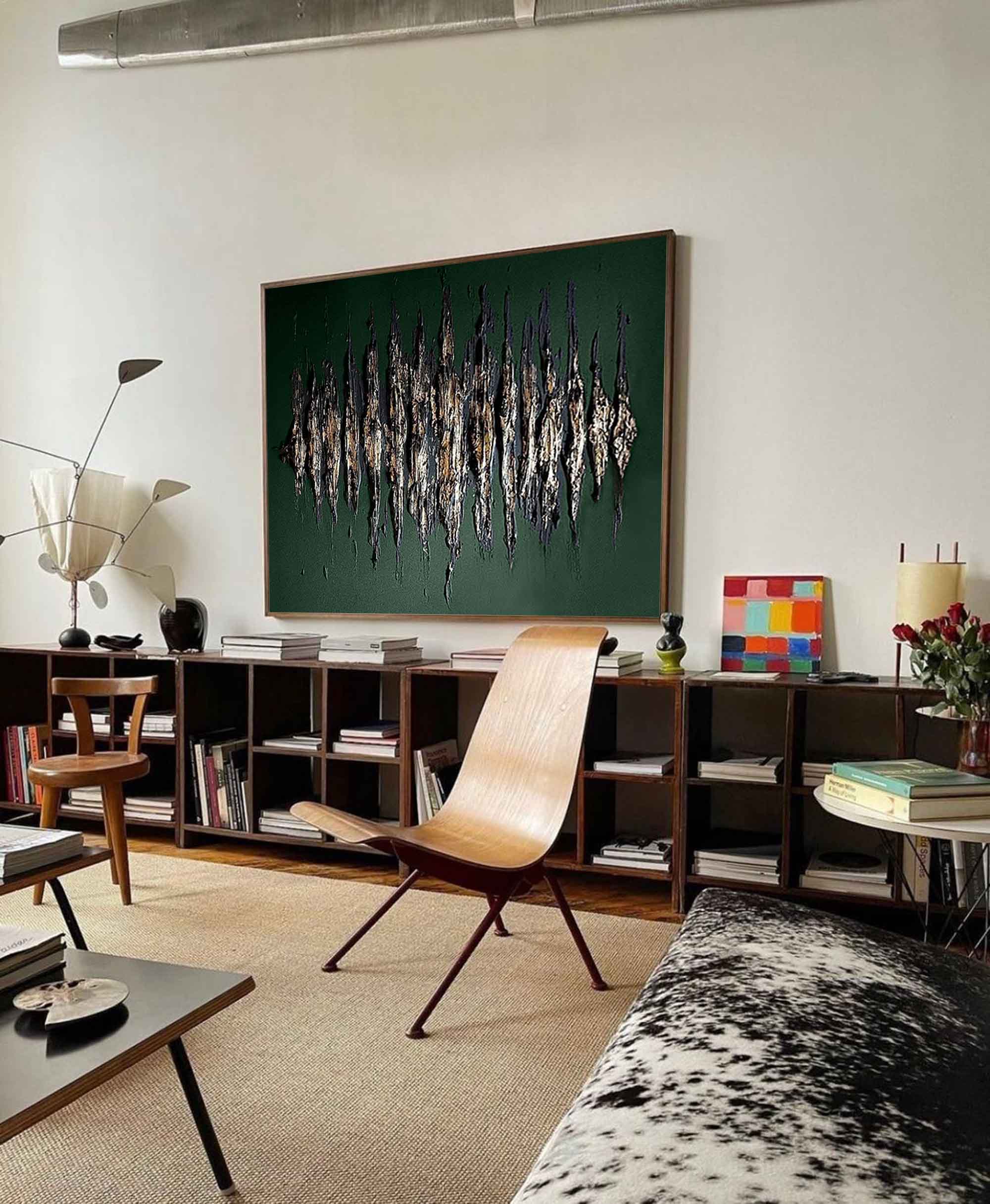 Wall Art Metallic Feather Array