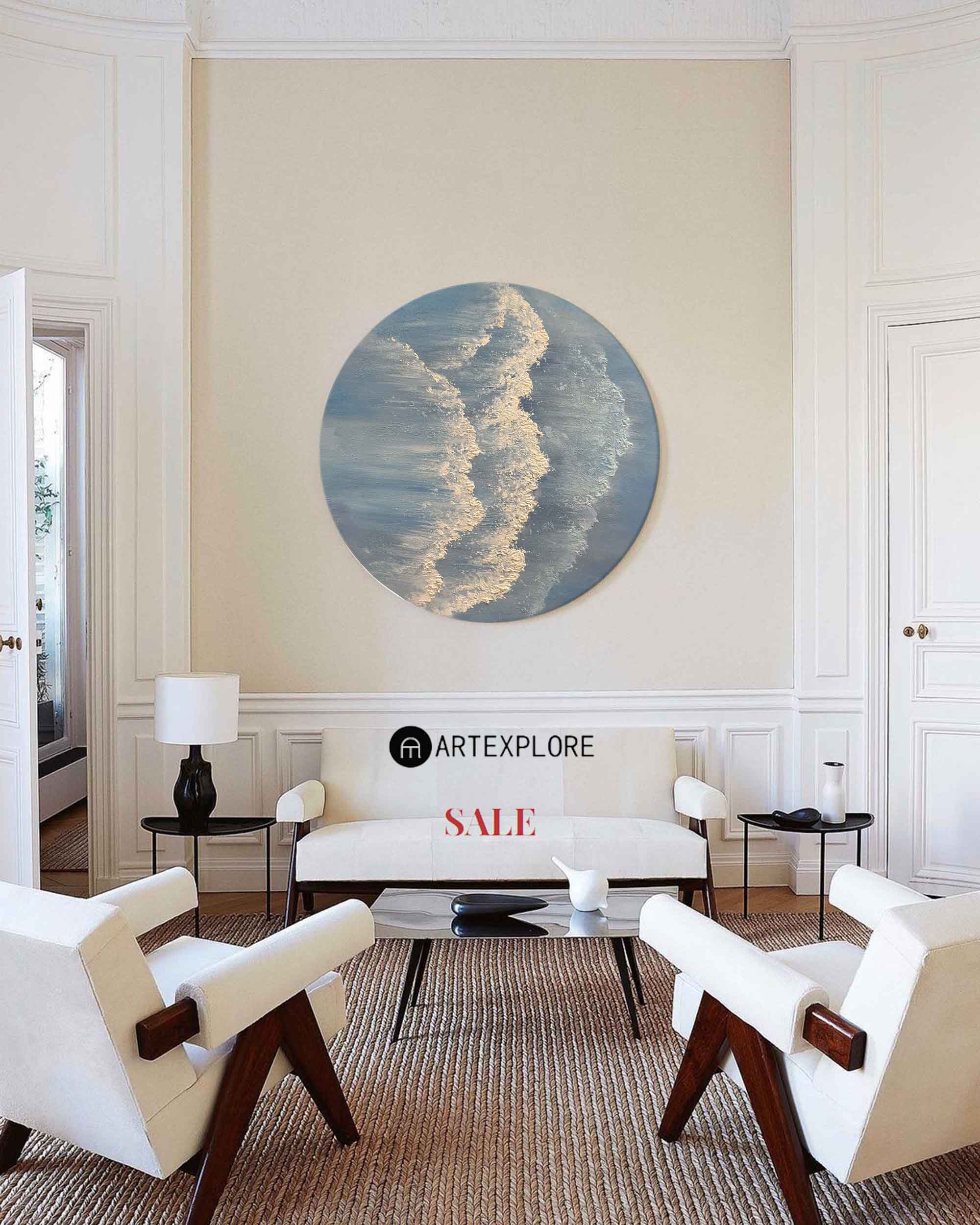 Circular Abstract Painting ABAC06 - Neutralighting