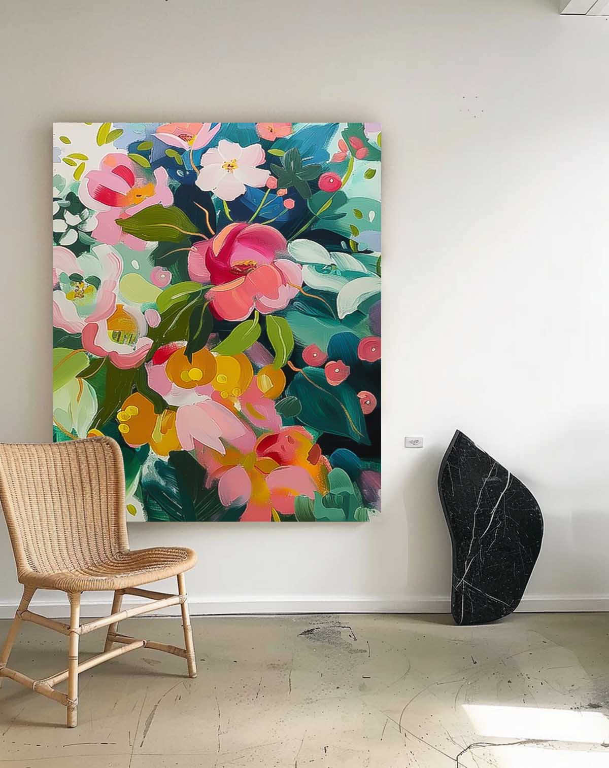 Wall Art Vibrant Flower Abstract Modern Elegant