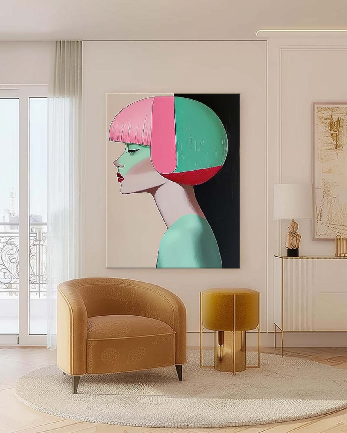 Geometric Color Block Female Portrait