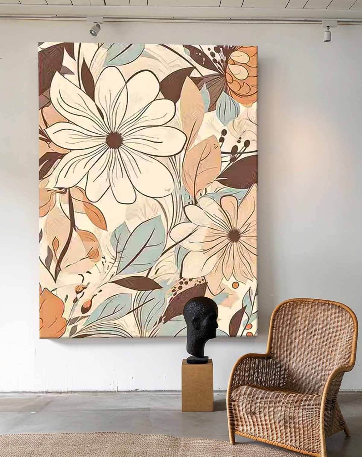 Wall Art Flower Bohemian Clean Line Modern Cozy