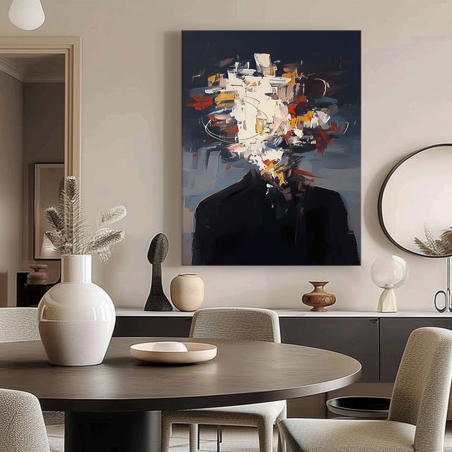 Wall Art Impasto People Energetic Colorful