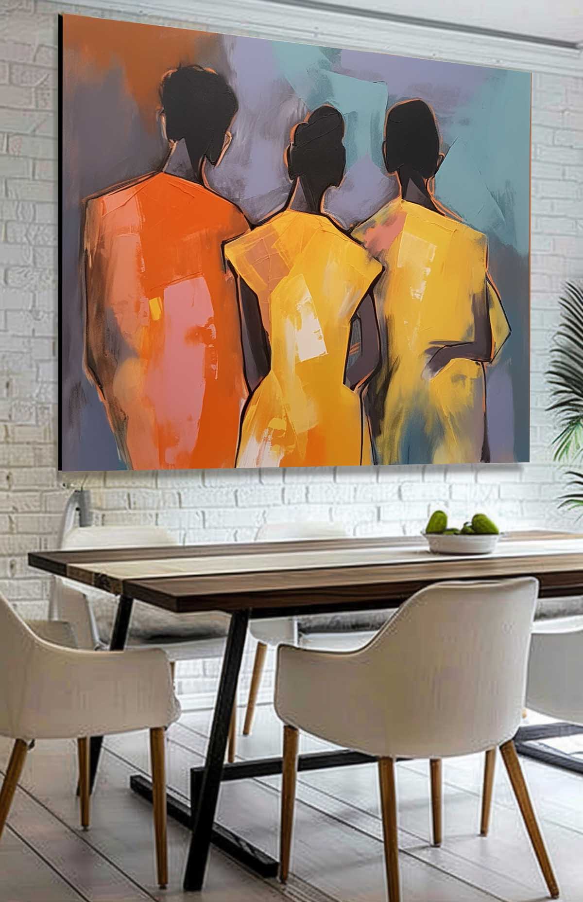 Wall Art People Contemporary Abstract Vibrant