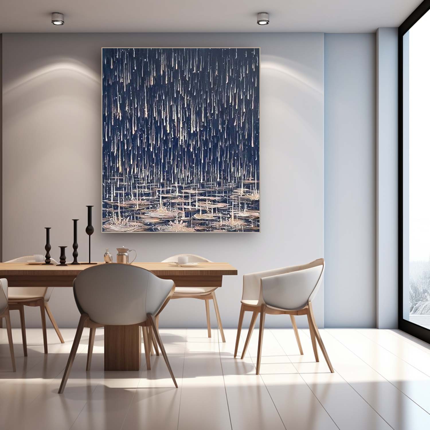 Wall Art Abstract Rainy Serene Mysterious