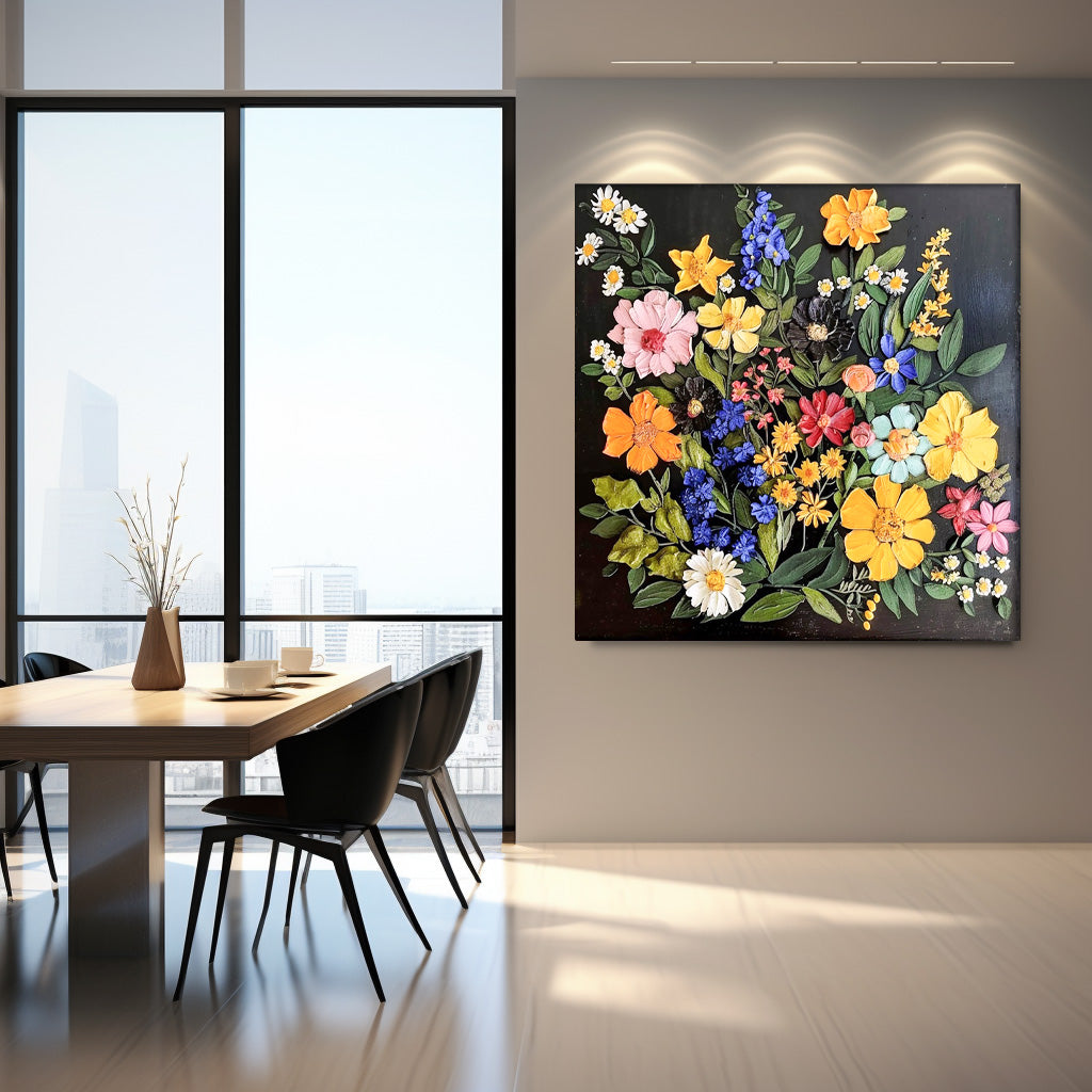 Wall Art Impasto Botanical Floral Modern