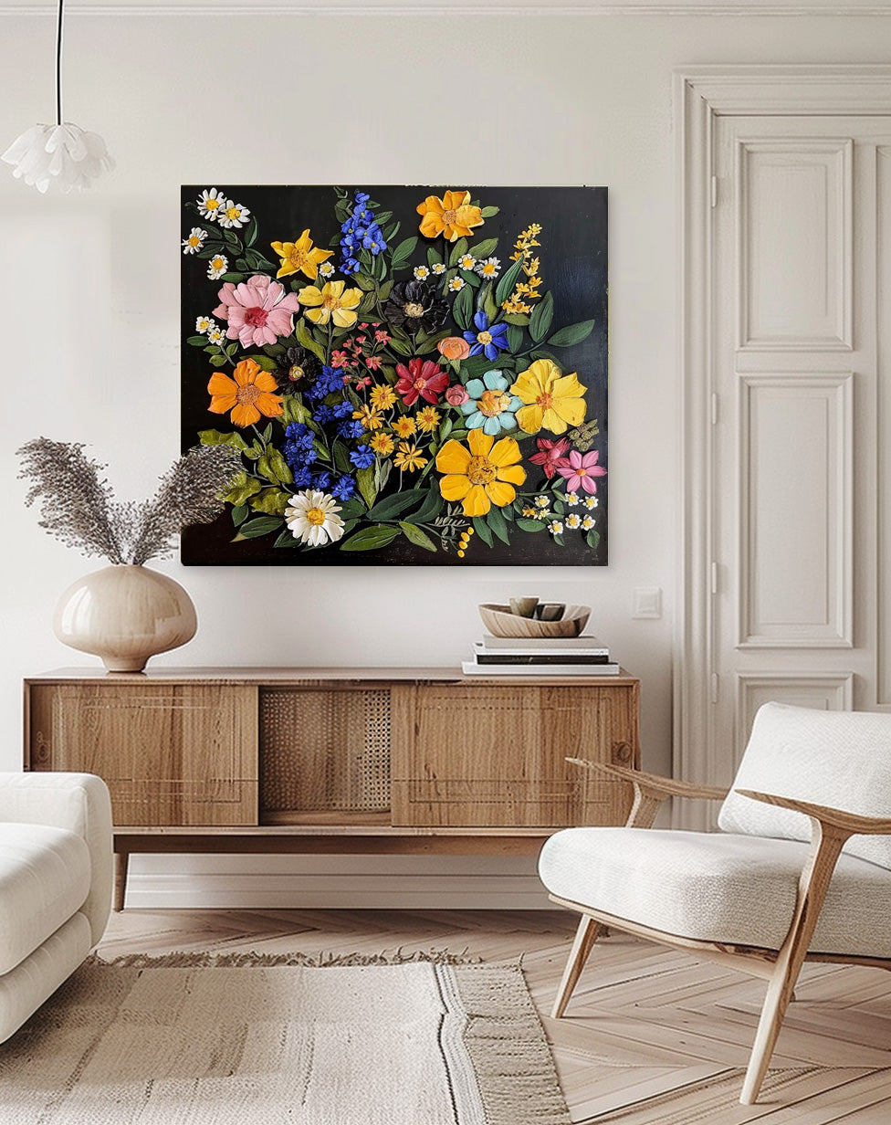Wall Art Impasto Botanical Floral Modern