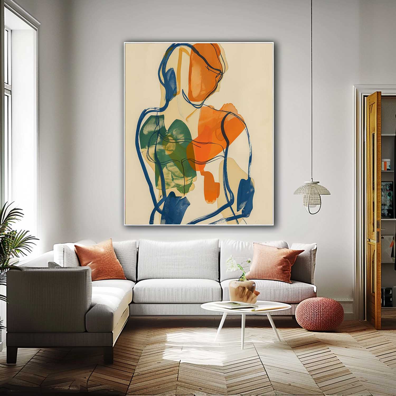Wall Art Minimalist People Playful Line Abstract