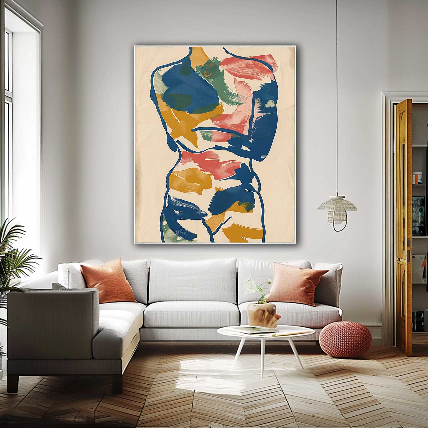 Wall Art Figurative Minimalist Line Painterly
