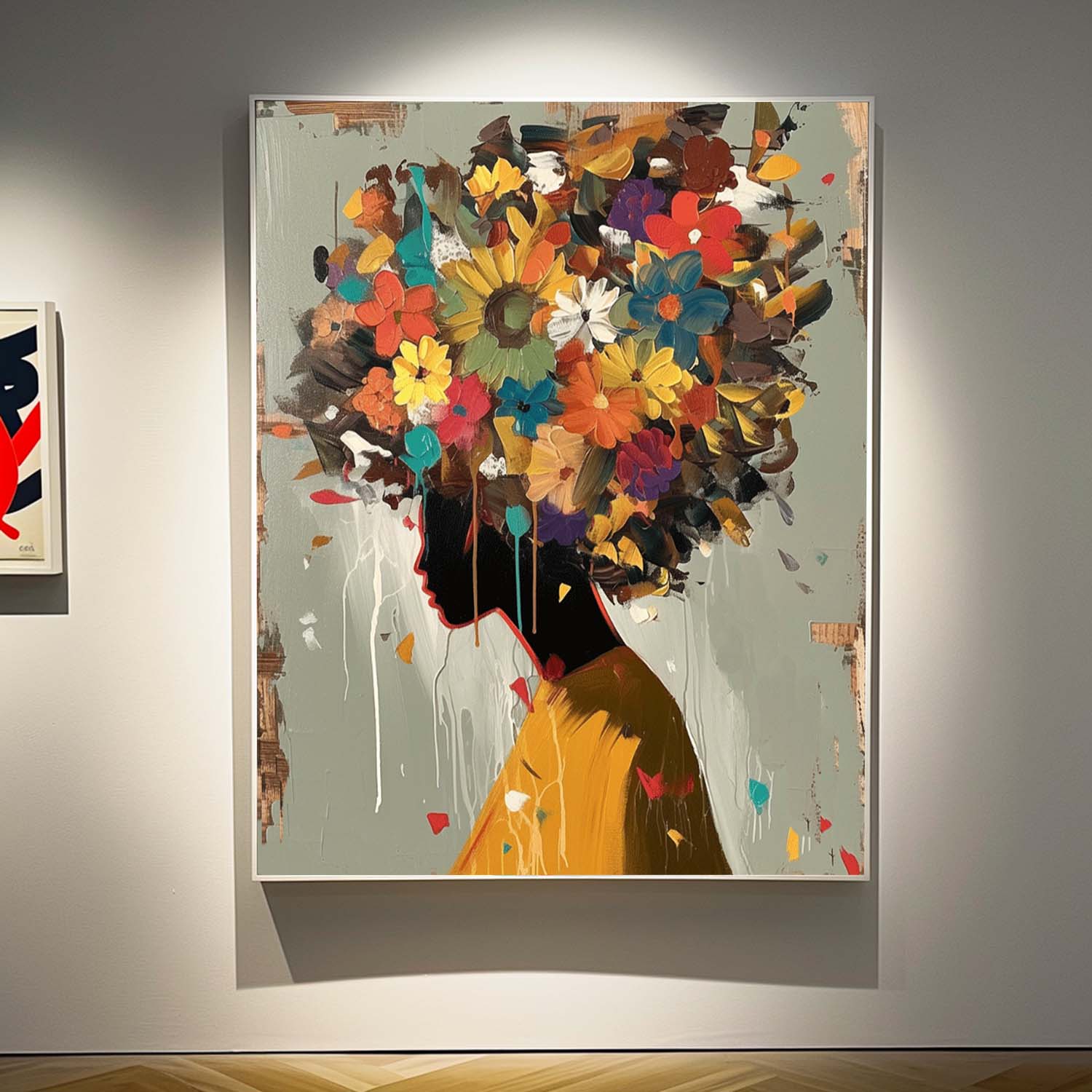 Wall Art People Floral Cheerful Lively