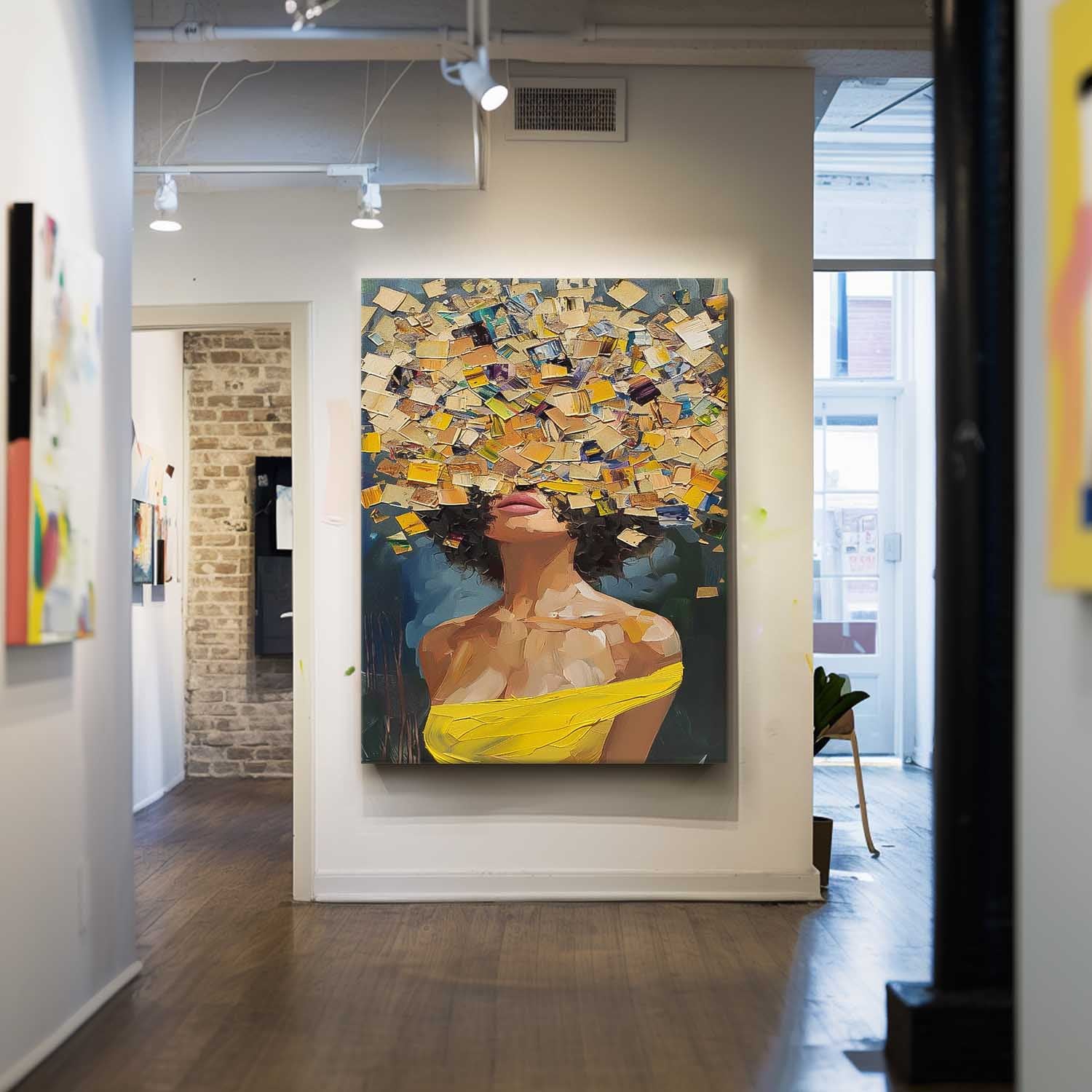 Abstract Woman Portrait Impasto Canvas Wall Art