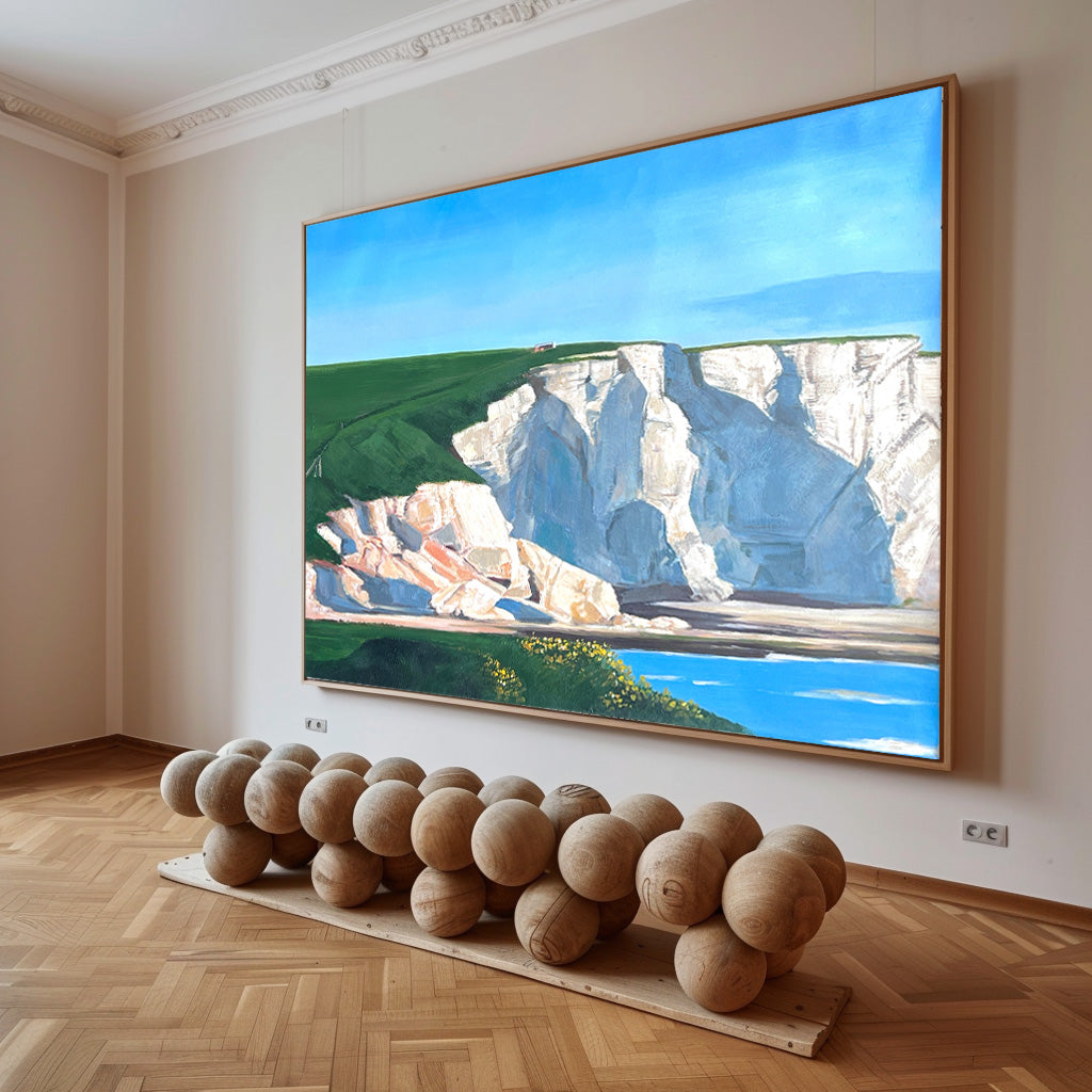 Coastal White Cliffs Landscape Canvas Wall Art