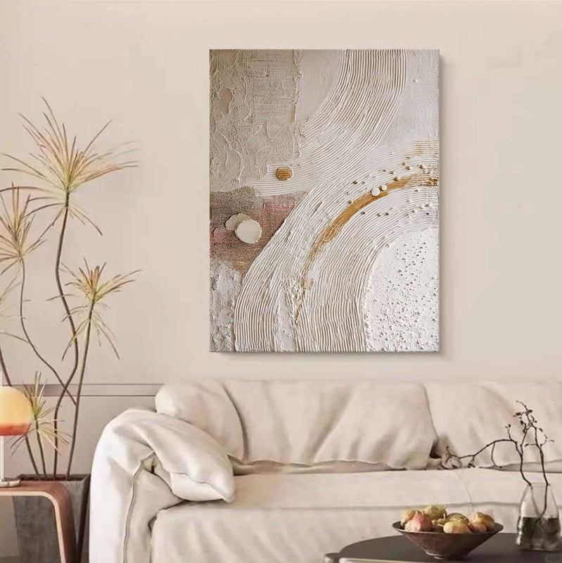 Wall Art Minimalist 3D Gold Abstract Flowing