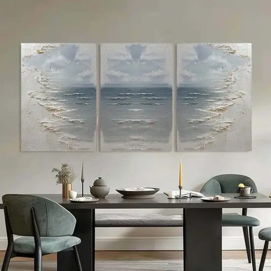 Wall Art Abstract Seascape 3-Piece Coastal