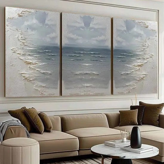 Wall Art Abstract Seascape 3-Piece Coastal