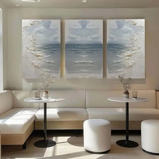 Wall Art Abstract Seascape 3-Piece Coastal