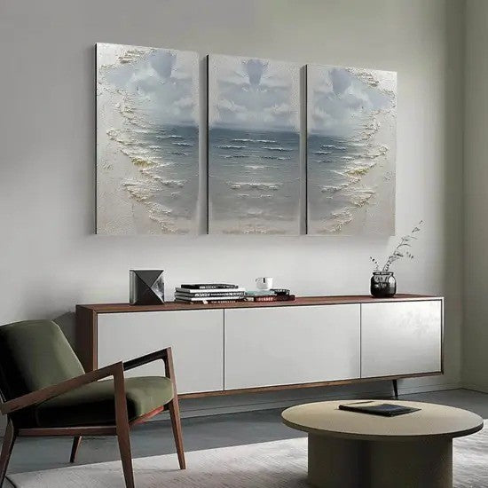 Wall Art Abstract Seascape 3-Piece Coastal