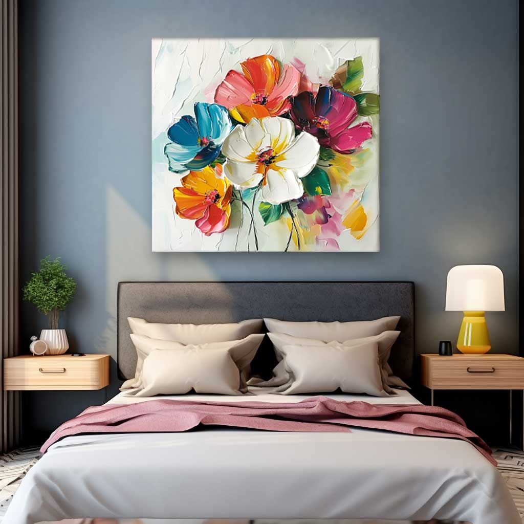Wall Art Impasto Vibrant Multicolor Floral