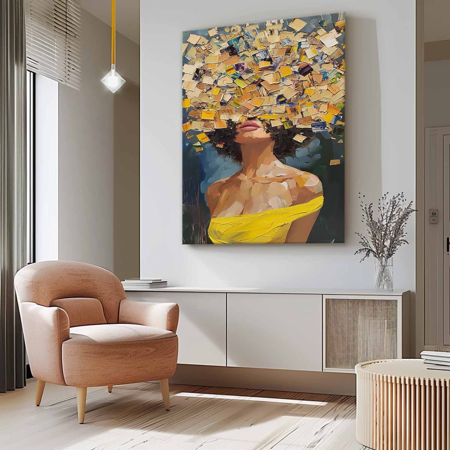 Abstract Woman Portrait Impasto Canvas Wall Art