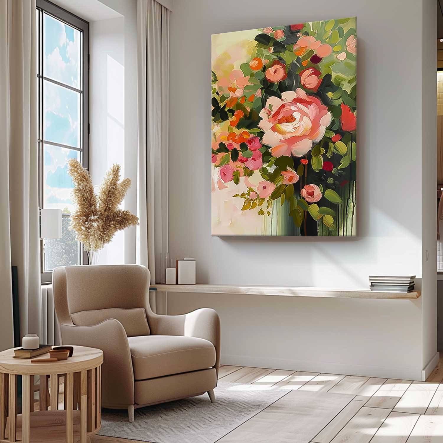 Wall Art Flower Impasto Atmosphere Modern Painterly
