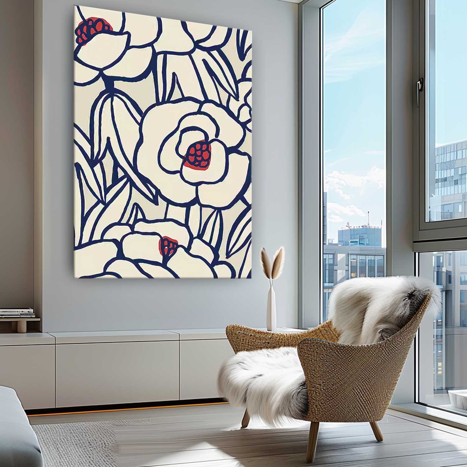 Wall Art Graphic Flower Bold Retro Artistic