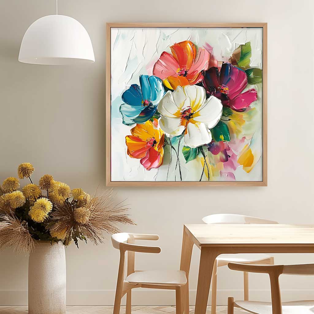 Wall Art Impasto Vibrant Multicolor Floral