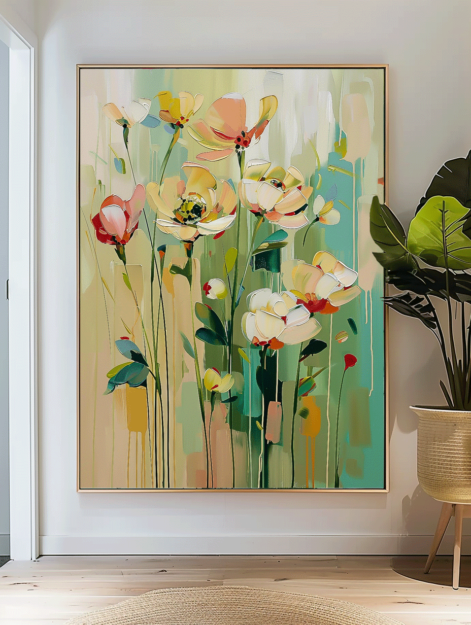Wall Art Impasto Flower Expressionist Elegant