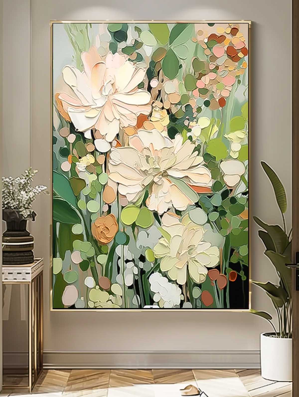 Wall Art Soft Pastel Dahlia Floral