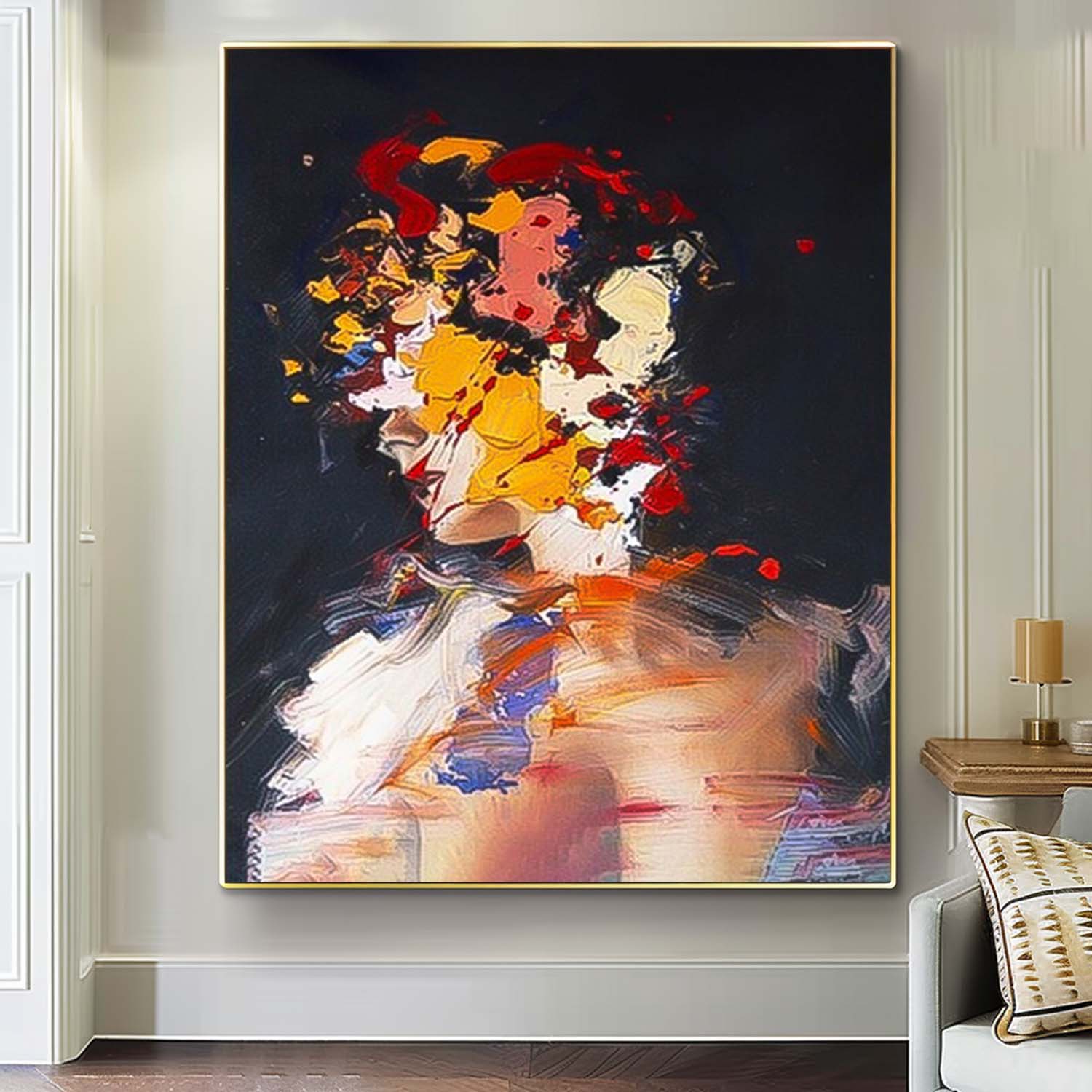 Abstract Pastel Canvas Oil Painting