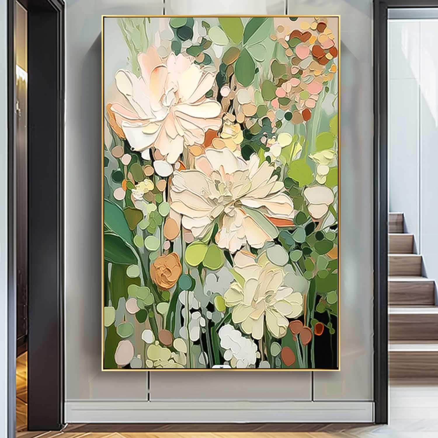 Wall Art Soft Pastel Dahlia Floral