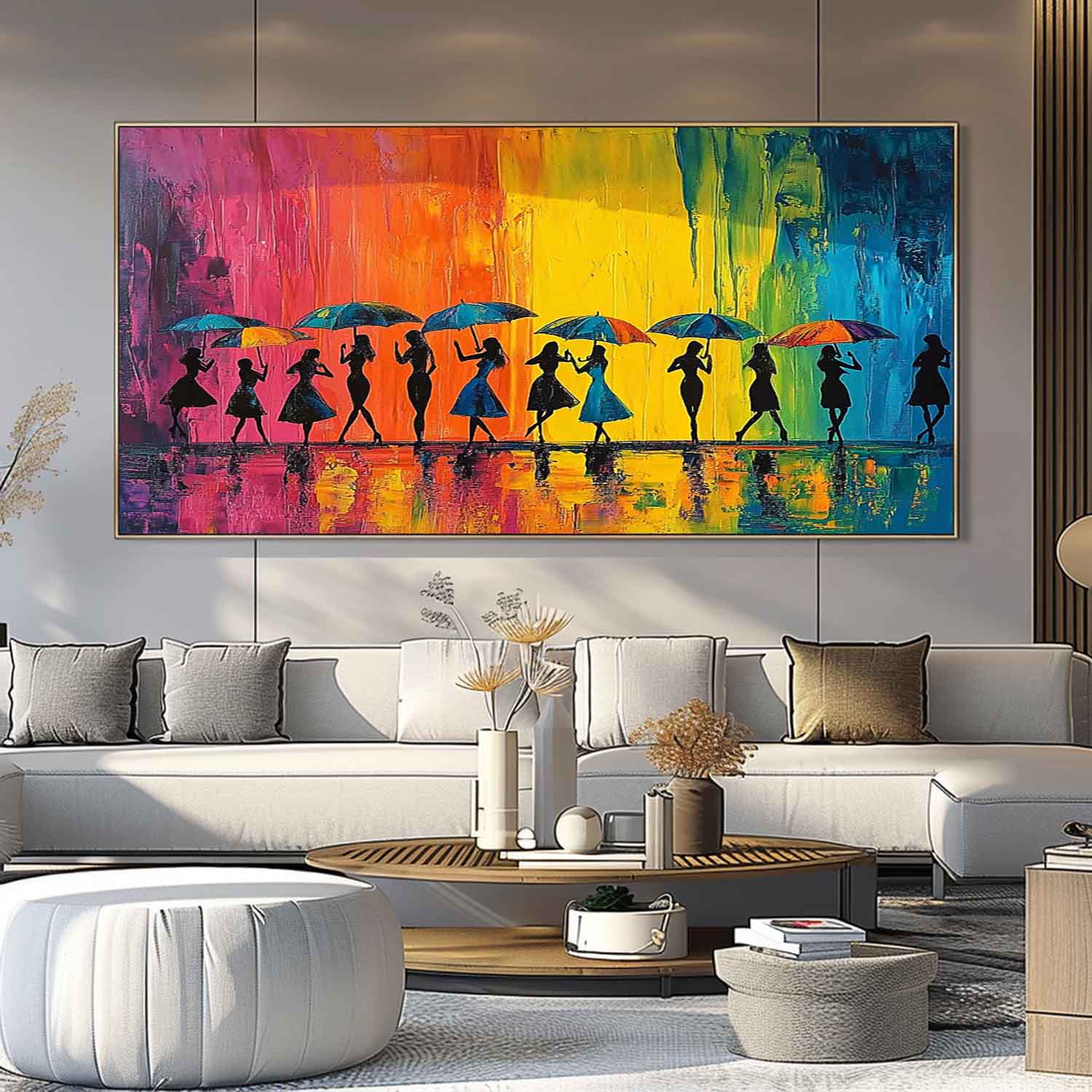 Wall Art People Joyful Energetic Silhouette