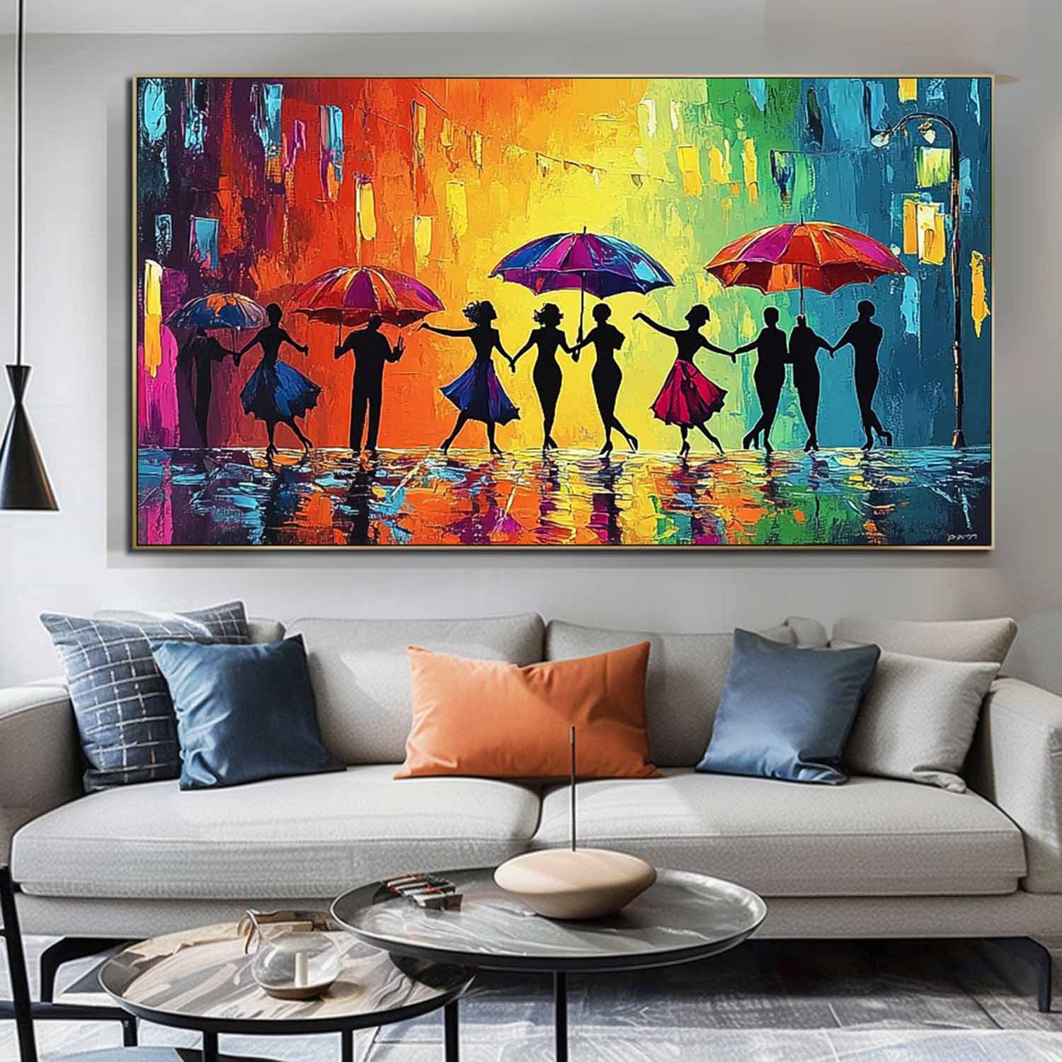 Wall Art People Joyful Energetic Rainy