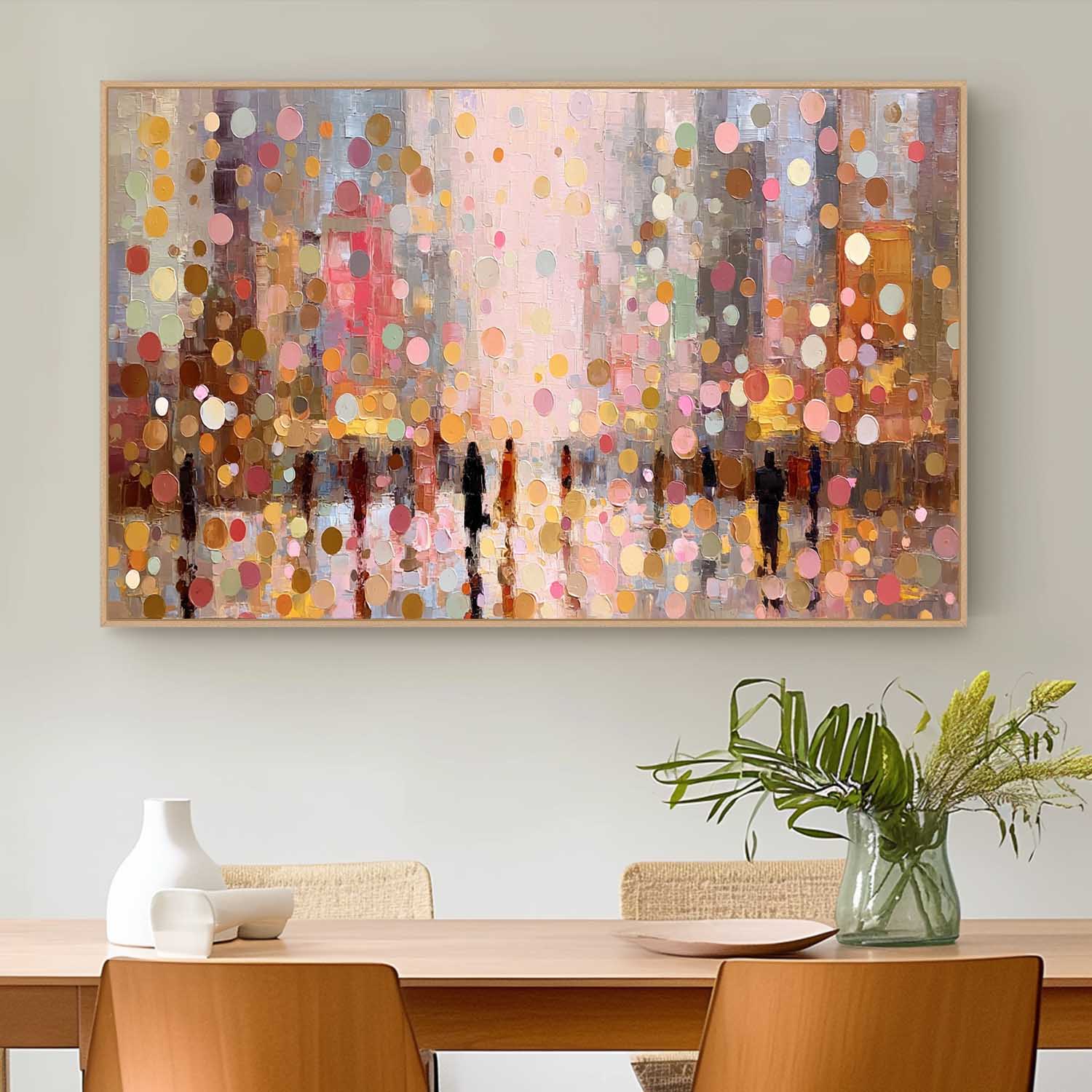 Wall Art People Bokeh City Street Silhouette