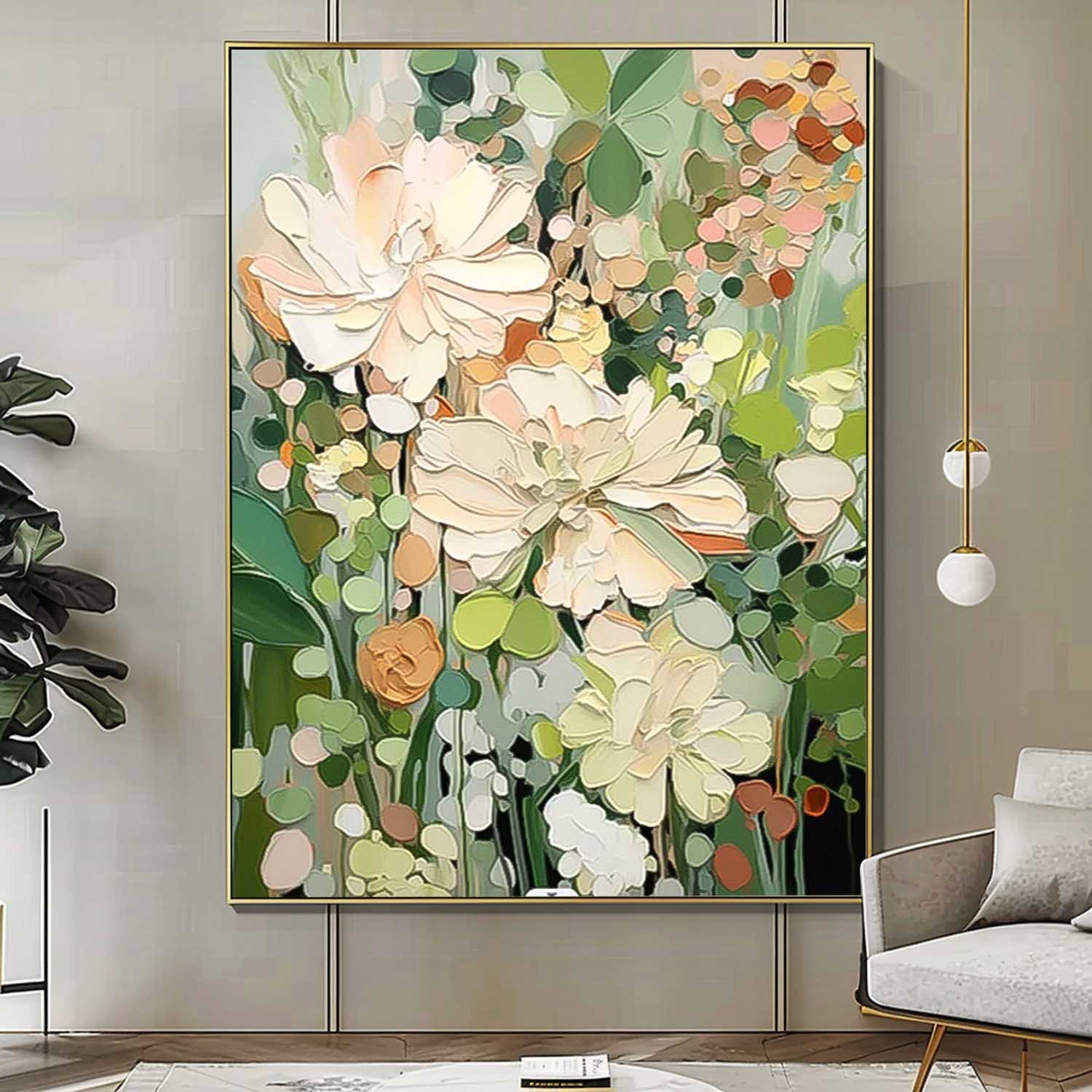 Wall Art Soft Pastel Dahlia Floral