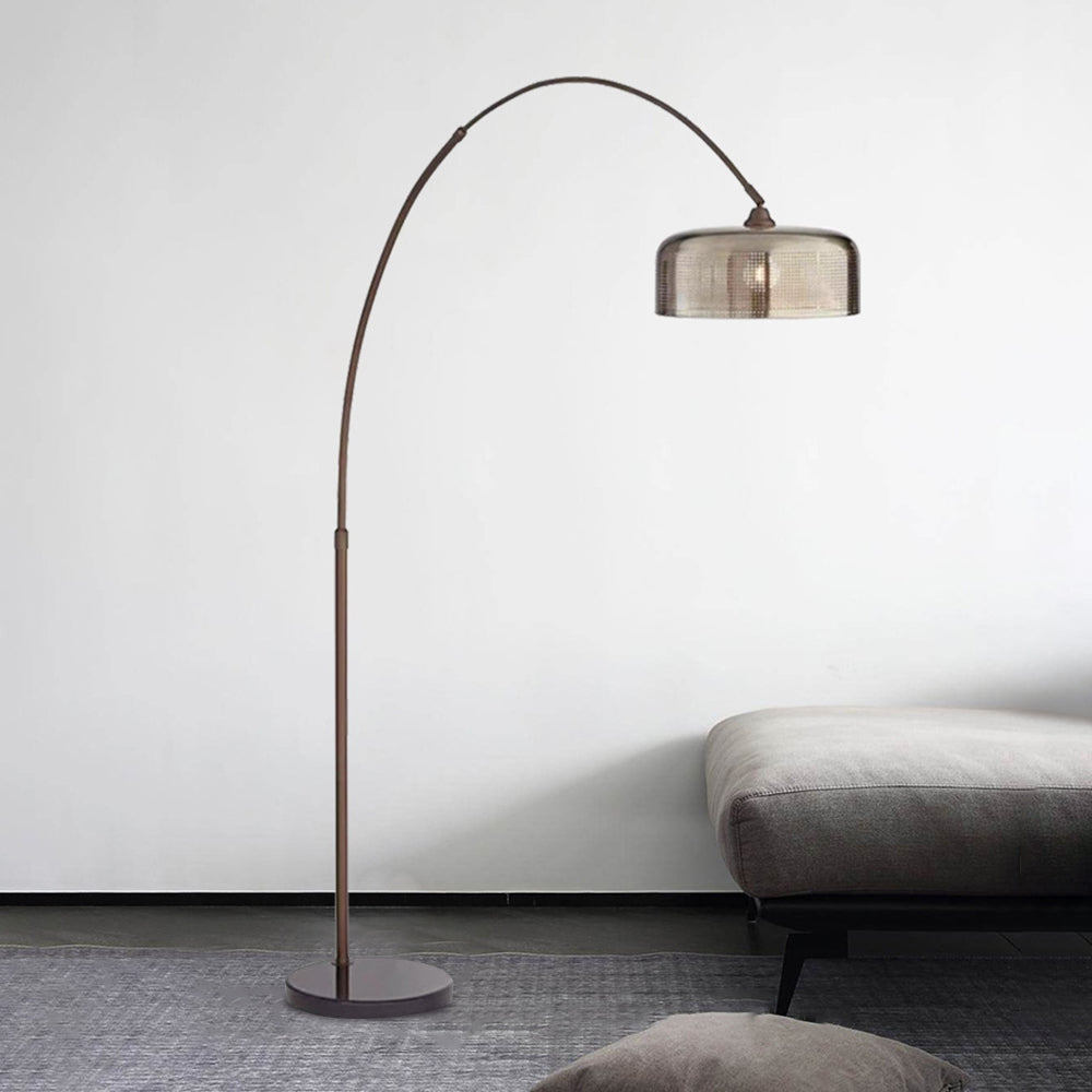 Hailie Retro Brown Curved Floor Lamp, Metal - Neutralighting