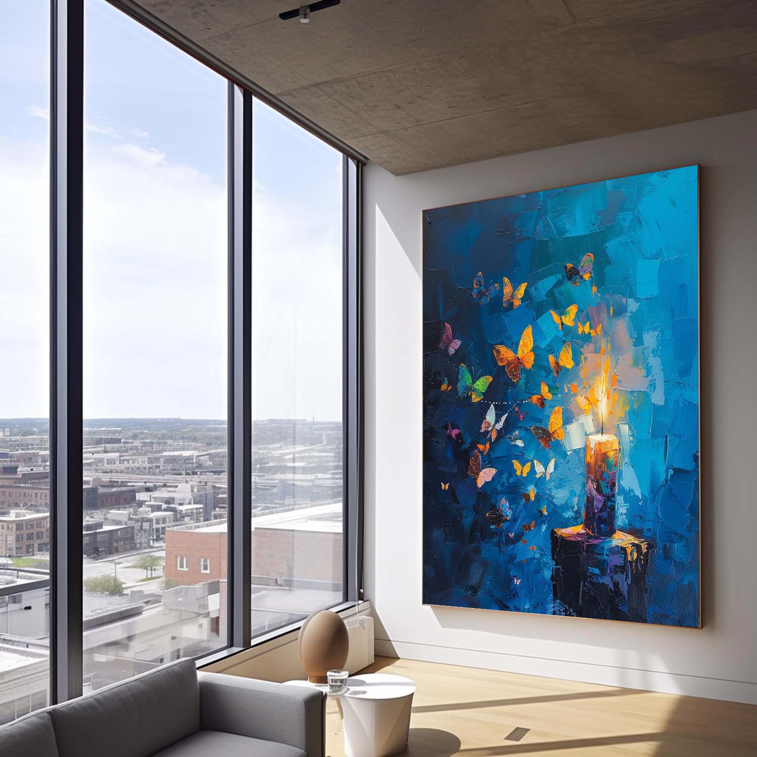 Wall Art Impasto Abstract Butterflies Expressionist