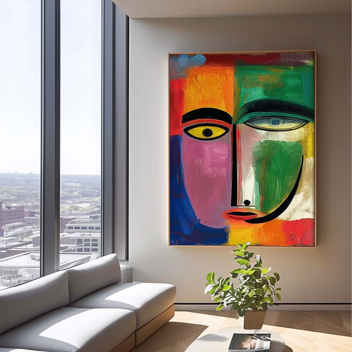 Wall Art Vibrant Cubist People Asymmetrical