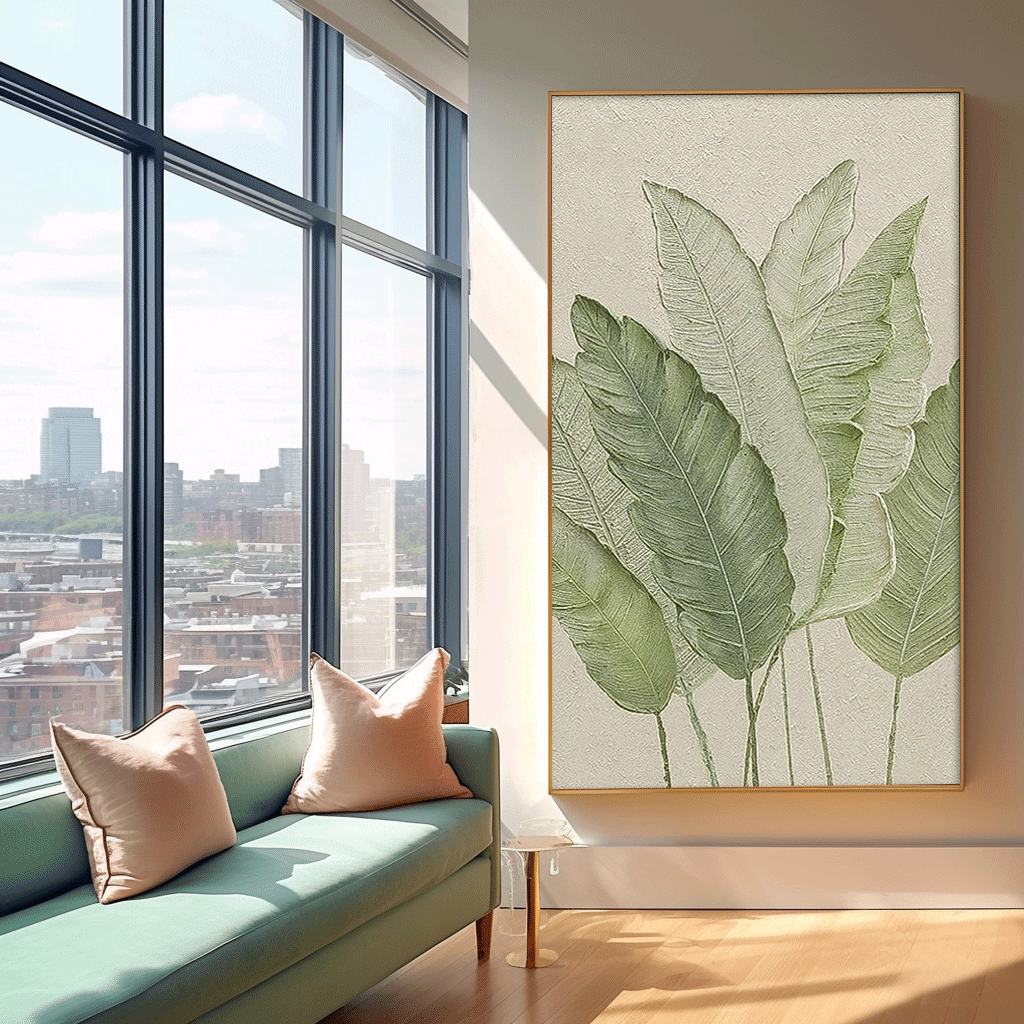 Wall Art Flower Abstract Impasto Modern