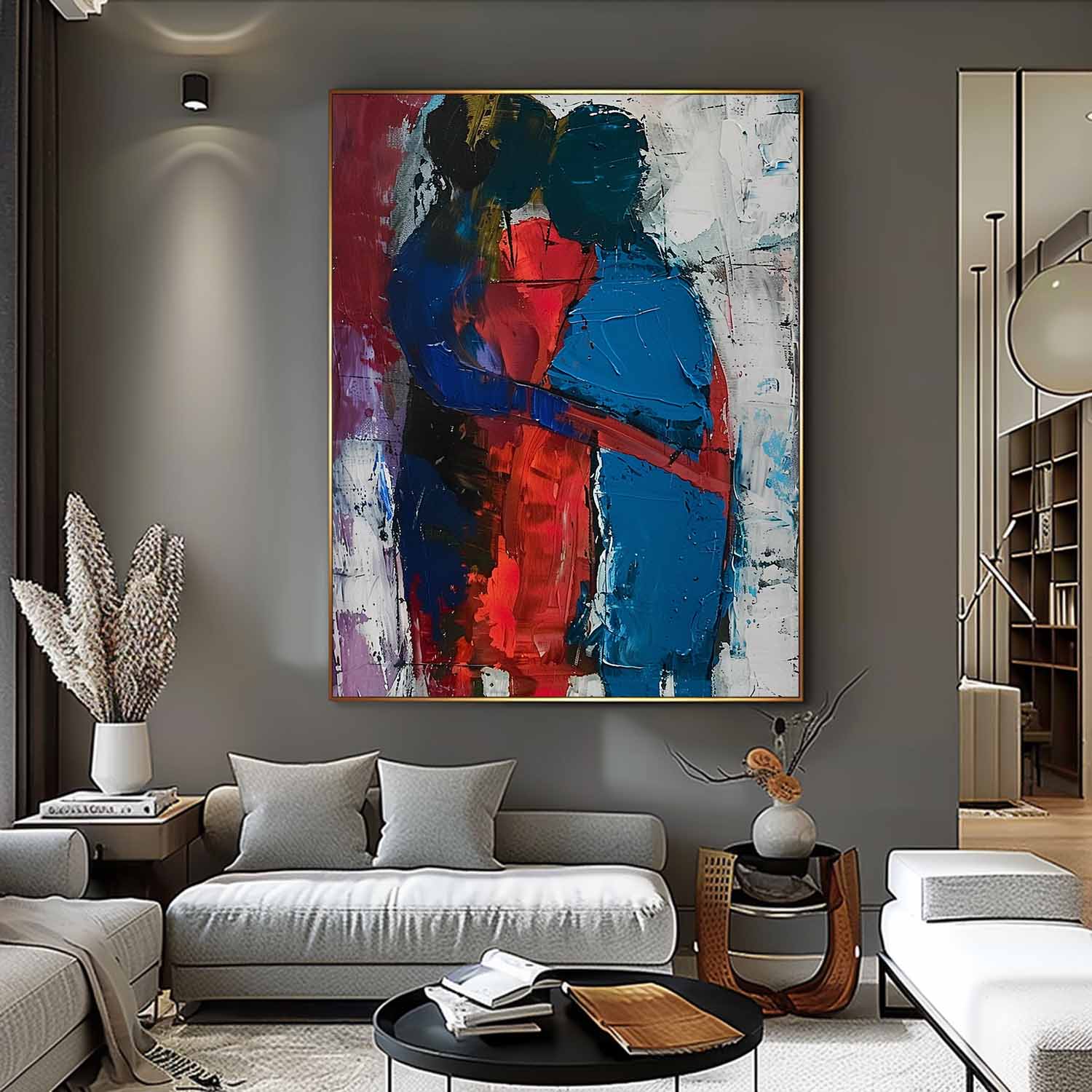 Wall Art Impasto People Intimate Warm