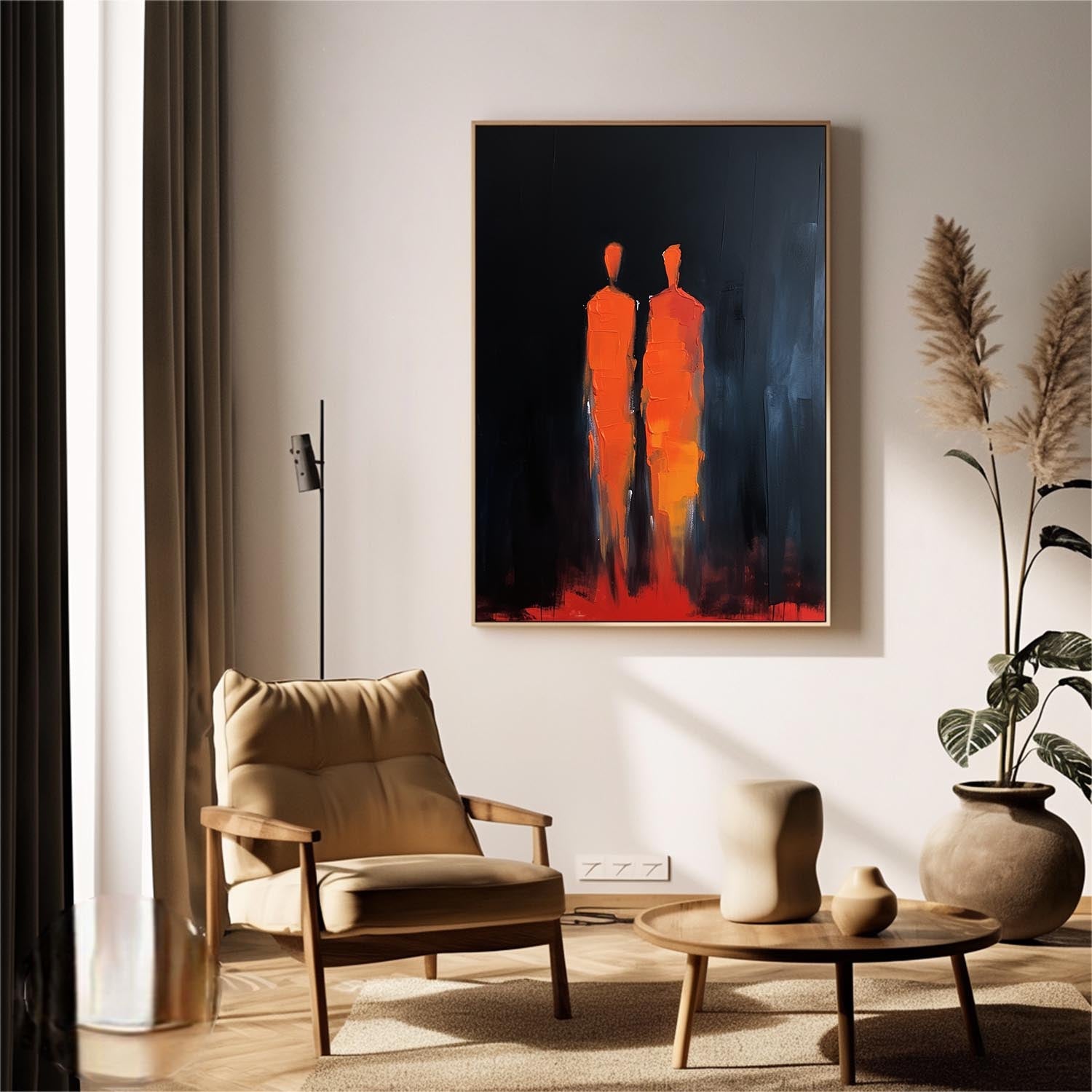 Wall Art Impasto People Silhouette Modern Abstract