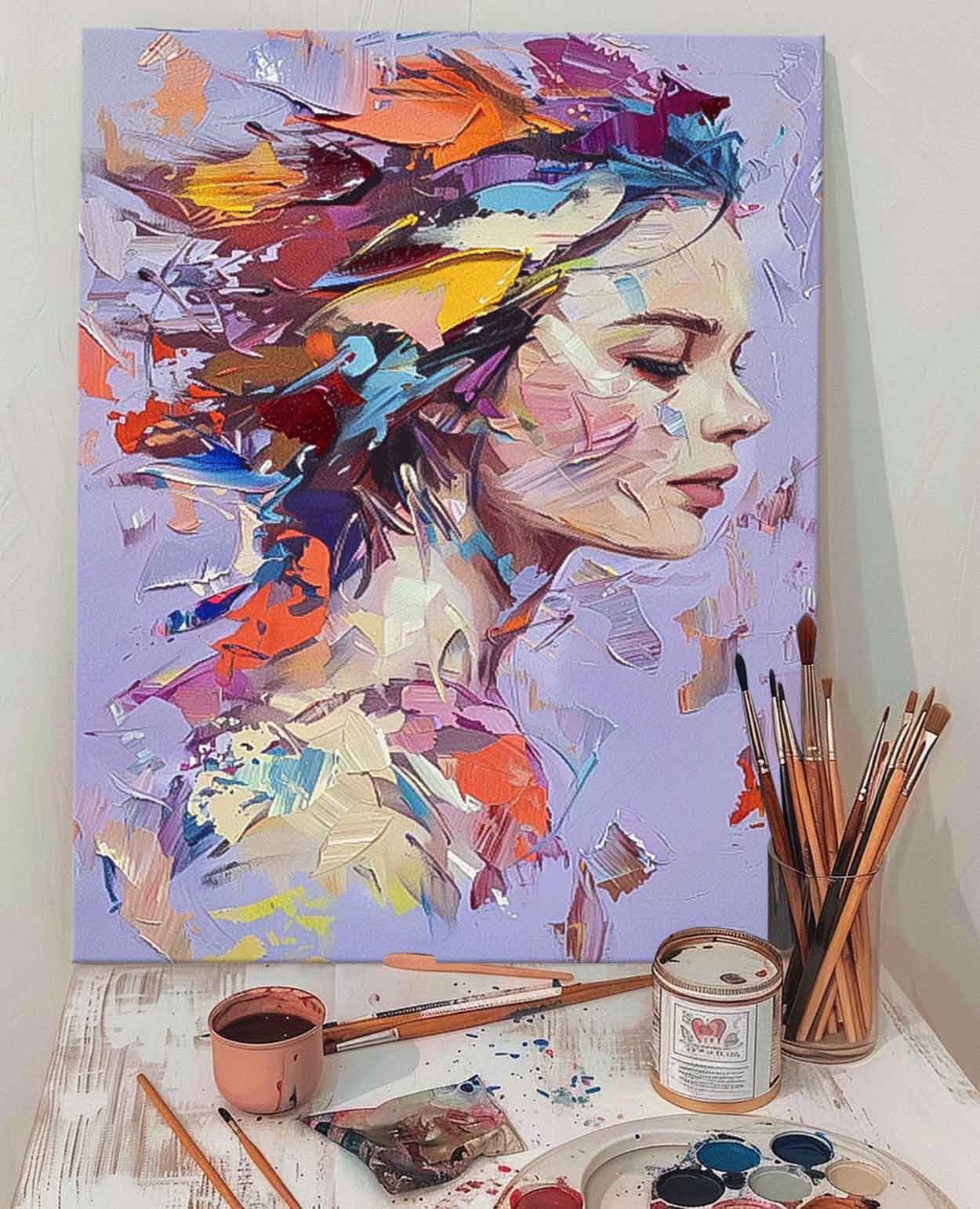 Wall Art Portrait Energetic Painterly Elegant