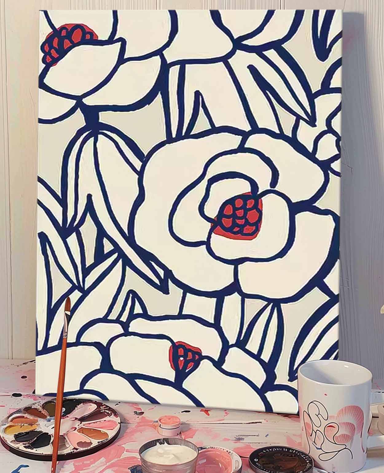 Wall Art Graphic Flower Bold Retro Artistic