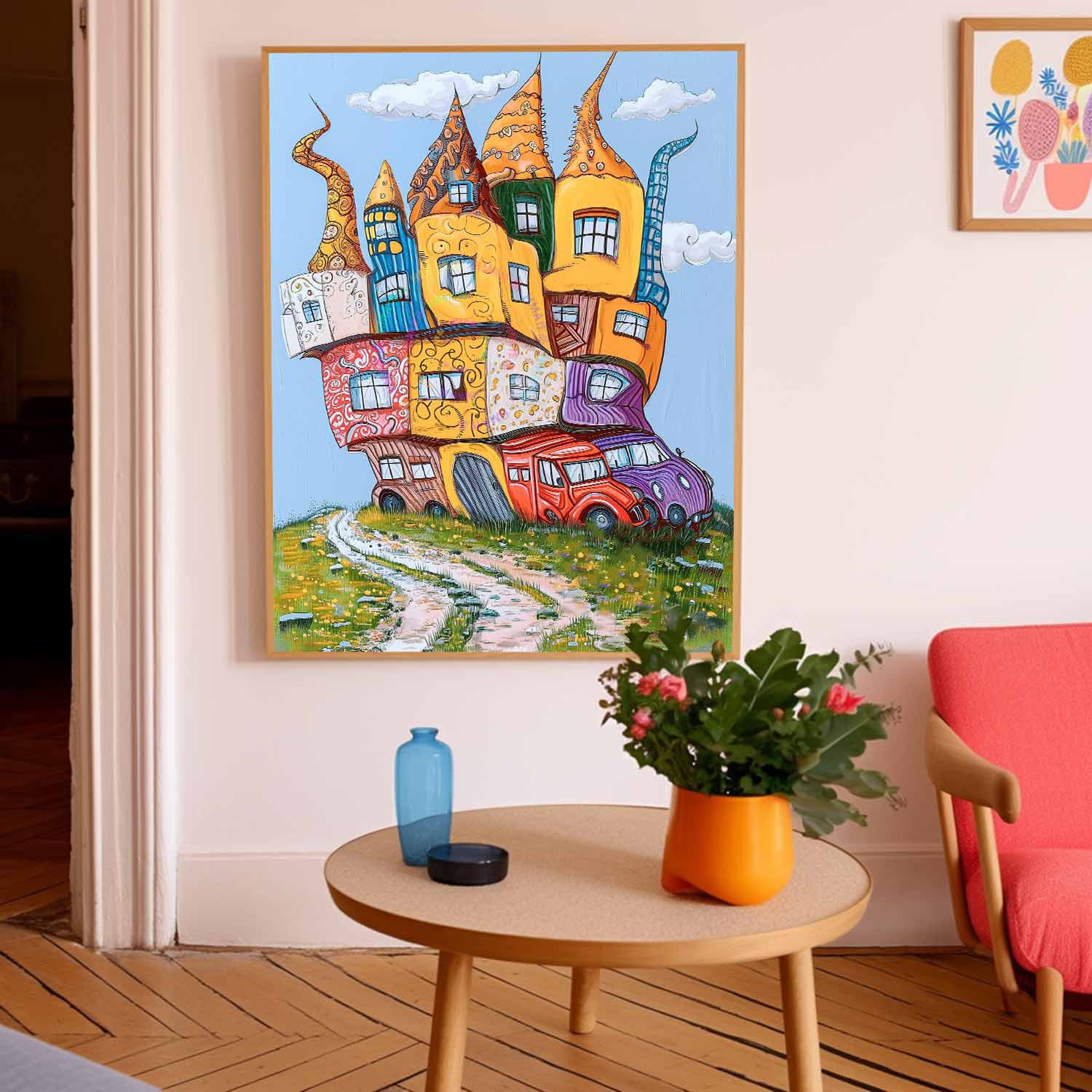 Wall Art Architecture Surreal Whimsical House Playful