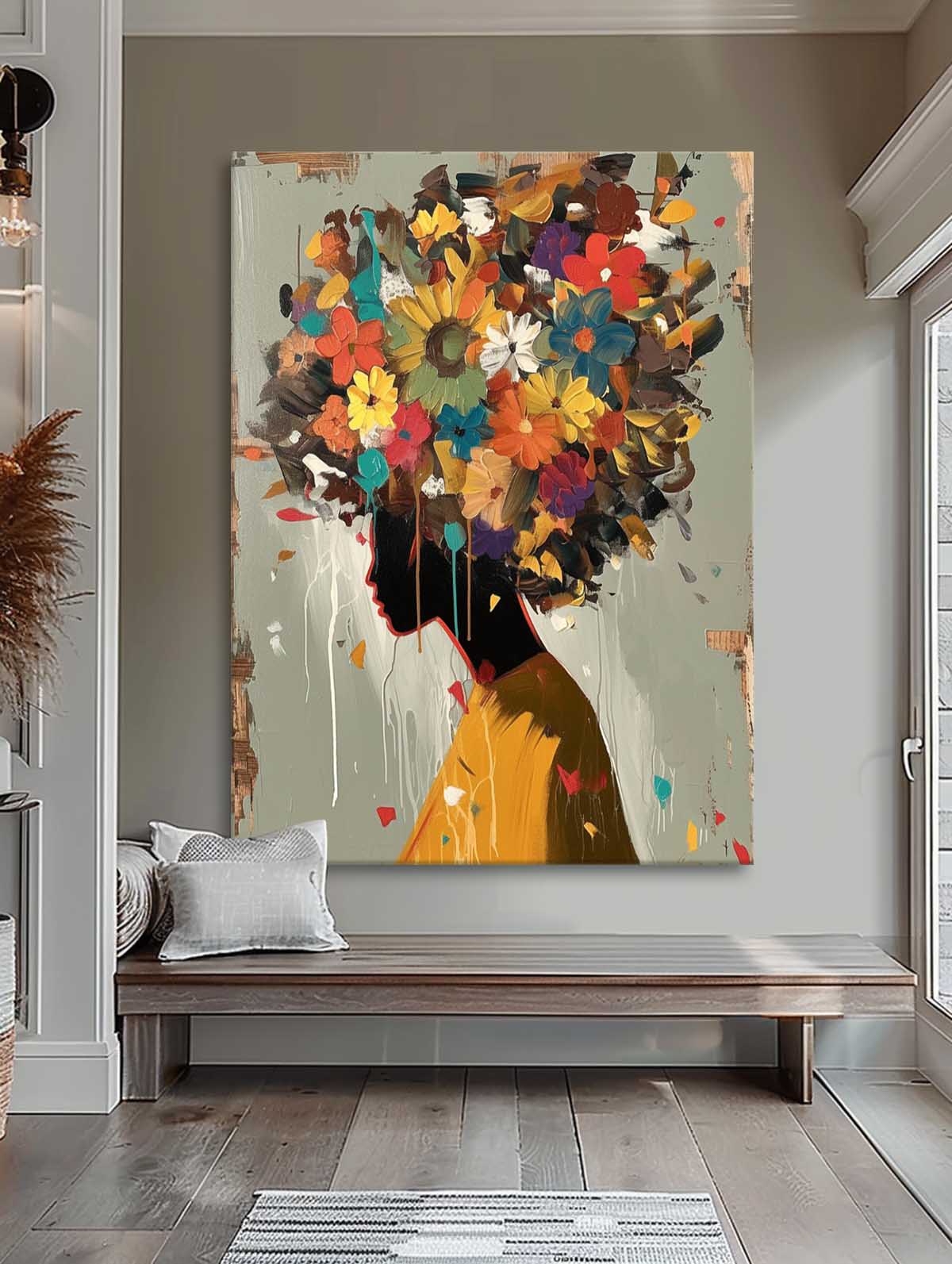 Wall Art People Floral Cheerful Lively